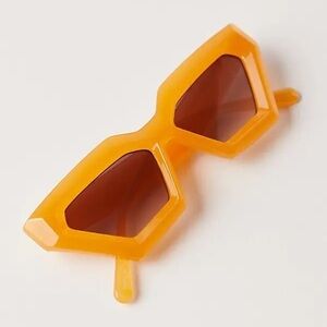 Free People Vanessa Geometric Orange Sunglasses
